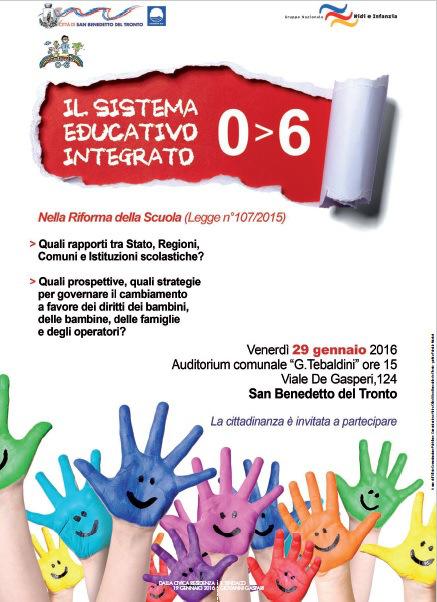 Il Sistema Educativo Integrato 0-6 – Convegno a San Benedetto del Tronto Convegno 0-6 sbt