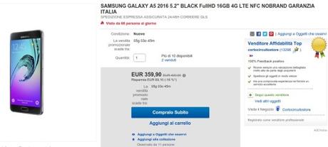 SAMSUNG GALAXY A5 2016 5.2  BLACK FullHD 16GB 4G LTE NFC NOBRAND GARANZIA ITALIA   eBay