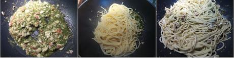 Spaghetti triglie pesto di pistacchi e burrata