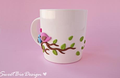 Tazza decorata In fimo S.valentino - Valentine's Fimo decorated Mug DIY