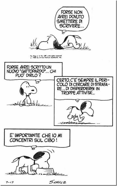 Snoopy scrittore di pancia