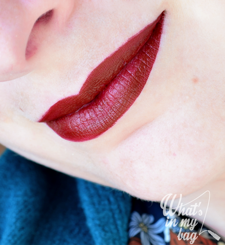 Nyx liquid suede Cherry skies swatch