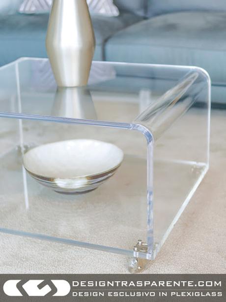 Tavolino trasparente design moderno 