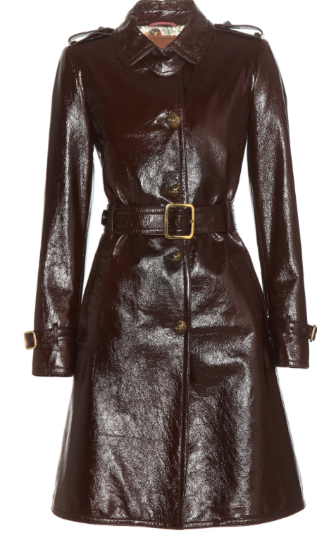 SAN VALENTINO AL SALON DU CHOCOLAT DI MILANO Cappotto in vernice color cioccolato Gucci