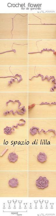 Bouquet di roselline con boccioli all'uncinetto, con schema / Crochet rosettes, free charts