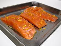 Salmone all' arancia cotto a bassa temperatura con Fresco