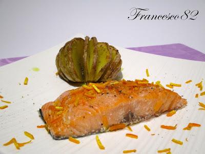 Salmone all' arancia cotto a bassa temperatura con Fresco