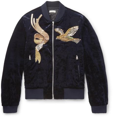 #OSSESSIVESOFISTICATEZZE: Dries Van Noten Embroidered Velvet Bomber Jacket.