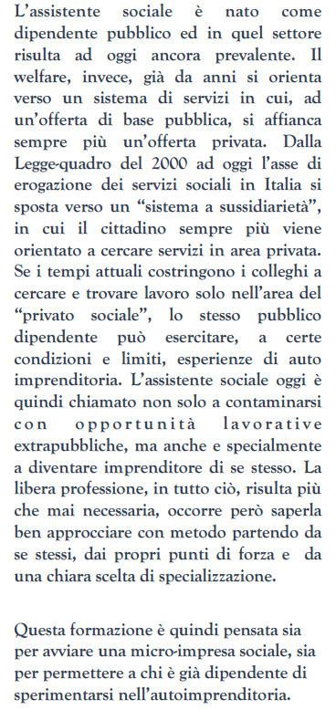 Corso di formazione L’ASSISTENTE SOCIALE E LA LIBERA PROFESSIONE IMOLA (BO) 7 – 9 ottobre 2016 (ore 9.00 —18.00), a cura di UGO ALBANO 2016-02-16_172154