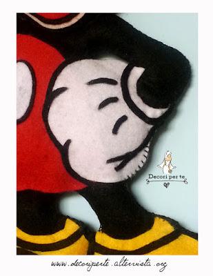 MICKEY MOUSE in FELTRO con NOME BIMBO/A MICKEY MOUSE in FELTRO con NOME BIMBO/A