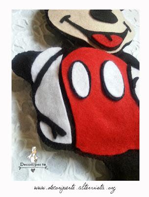 MICKEY MOUSE in FELTRO con NOME BIMBO/A MICKEY MOUSE in FELTRO con NOME BIMBO/A