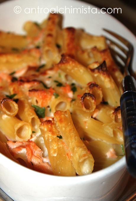 Gratin di Tortiglioni al Salmone Affumicato