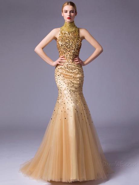 Dresswe.com SUPPLIES Luxurious Fashion Trumpet/Mermaid Beading Floor Length Prom Dress Prom Dresses 2015