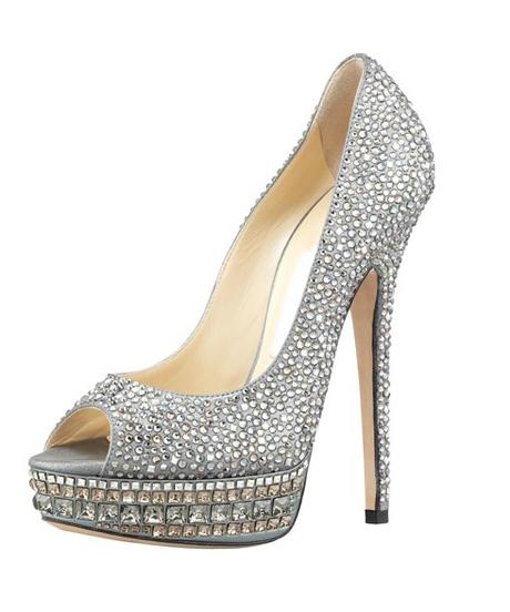 Dresswe.com SUPPLIES Summer Silver Heels leather Peep Toe Pumps with Beading High Heel Sandals 