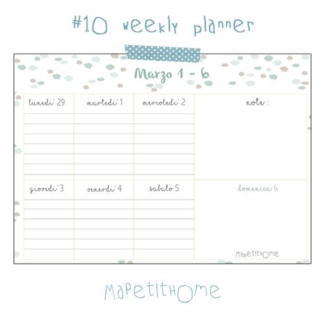 #10 weekly planner free printable