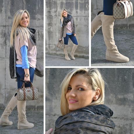 outfit stivali al ginocchio stivali michele negri outfit jeans skinny abbinamento maglione e camicia maxi sciarpa fattori maxi sciarpa logo chanel sciarpa fattori abbigliamento michele negri boots come abbinare gli stivali al ginocchio abbinamenti stivali al ginocchio how to wear over the knee boots michele negri boots blonde girls blonde hair blondie ragazze bionde bionde e stivali borsa gucci mariafelicia magno fashion blogger colorblock by felym fashion blog italiani fashion blogger italiane blogger italiane di moda outfit invernali casual outfit febbraio 2016 winter casual outfits