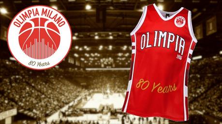 La maglia Olimpia Milano per gli 80 anni