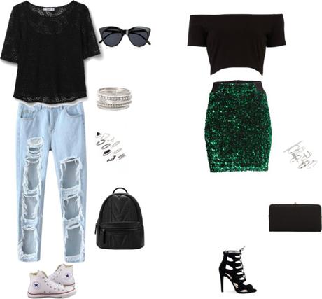 FASHION LOW COST: Black and green paillettes!!