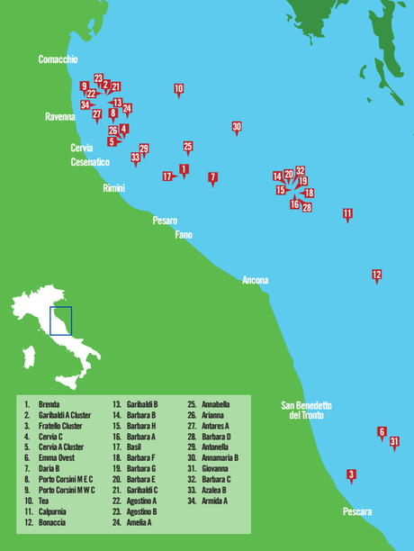 Mappa Piattaforme Offshore
