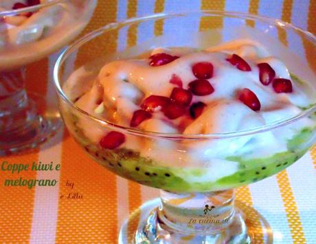 Gelato alla banana con kiwi e melograno senza gelatiera