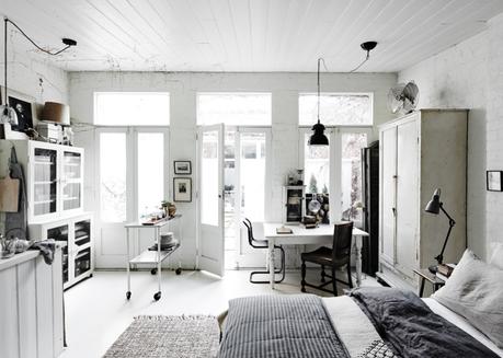 Un monolocale total white a Melbourne dettagli home decor