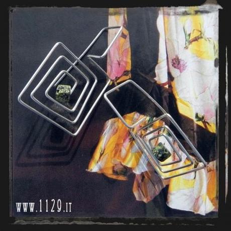 MCQUAV orecchini spirali quadrate pietra serpentina verde squares wire gemstone silver earrings 1129 MCQUAV orecchini spirali quadrate pietra serpentina verde squares wire gemstone silver earrings 1129