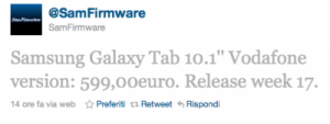 Galaxy Tab 10.1 300x113 HOT: Samsung Galaxy Tab 10.1V in arrivo a fine Aprile a 599€