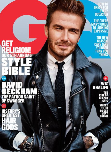David Beckham GQ copertina aprile 2016 in pelle Chiodo David Beckham Covers Aprils GQ, Misses Calcio