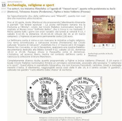 Mostra filatelica e annullo speciale dedicato al Giubileo - Porta Santa Duomo di Valvasone