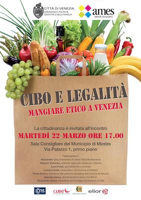 Cibo e Legalità  appuntamento a Mestre (VE) il 22 marzo