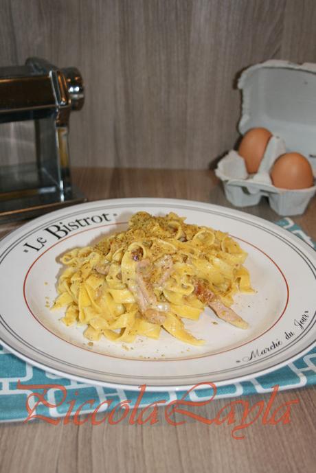 Tagliatelle con Speck e Pistacchi di Bronte tagliatelle speck e pistacchi (14)b