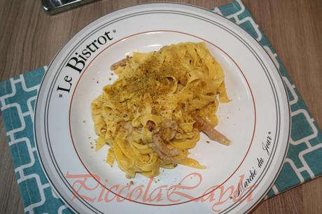 Tagliatelle con Speck e Pistacchi di Bronte tagliatelle speck e pistacchi (23)b