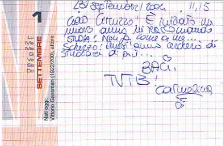 Diario #1 bigliettino Carmelina