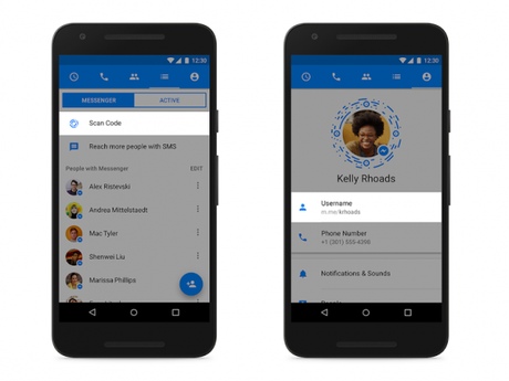 Facebook Messenger introduce username, link e QR facebook messenger