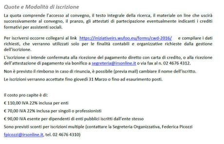 COSTRUIAMO IL WELFARE DEI DIRITTI, TERZO INCONTRO NAZIONALE PER UNA RIFORMA DEL WELFARE SOCIALE, MILANO, 8 APRILE 2016, 9,30-17,30. A cura di Associazione per la ricerca sociale, IRS, Prospettive sociali e sanitarie 2016-02-21_223601