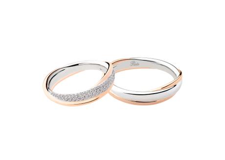 Polello festeggia i suoi quarant’anni con una speciale iniziativa rivolta agli sposi Vita Meravigliosa: Coppia di fedi in oro bianco e rosa con pavé di diamanti per lei