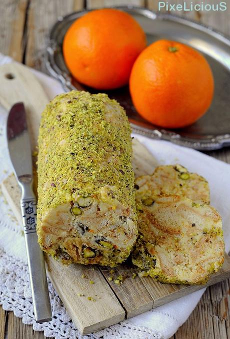 Salame di Cioccolato Bianco all’Arancia con Pistacchi Salame di Cioccolato Bianco all’Arancia con Pistacchi