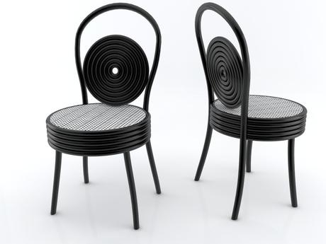 Sedia per visite indesiderate | Unwelcome guests chair sedia variante nera e bianca