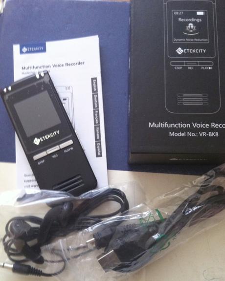 Etekcity 8GB Registratore Digitale Portatile,Musica Player,Registratore Dittafono,560 Ore Record 3