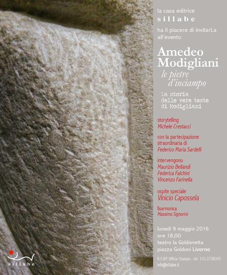 AMEDEO MODIGLIANI. LE PIETRE D’INCIAMPO | MAURIZIO BELLANDI | La storia delle vere teste di Modigliani invito_Modì_9maggioK