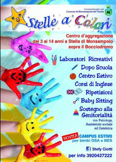 Aperte le iscrizioni al centro estivo di “Stelle a Colori” Centro estivo 2016 Stelle a Colori