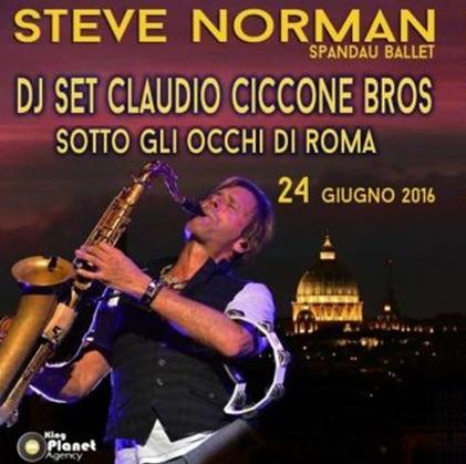 Steve Norman e DJ Claudio Ciccone Bros, al Pincetto di Roma, venerdi' 24 giugno 2016. Steve Norman e DJ Claudio Ciccone Bros, al Pincetto di Roma, venerdi' 24 giugno 2016.
