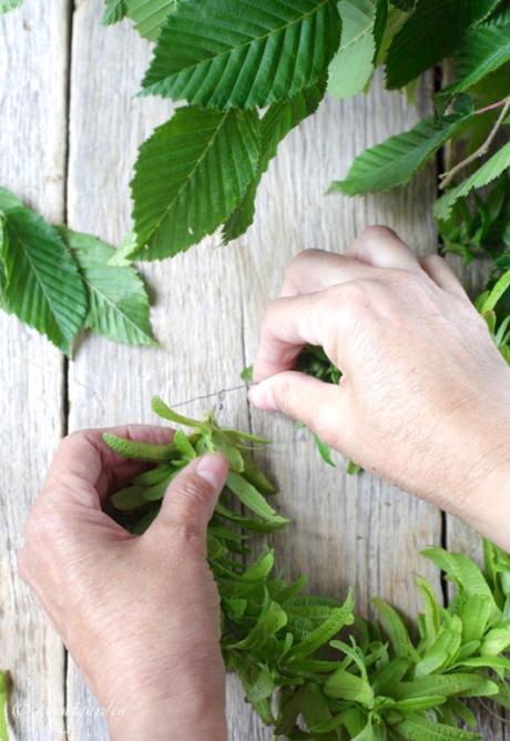 DIY: ghirlanda di fiori di carpino bianco formare ghirlanda