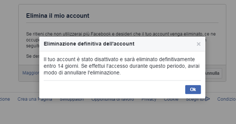 Come eliminare account Facebook Come eliminare account Facebook