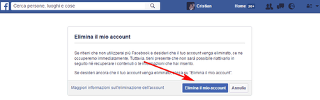 Come eliminare account Facebook Come eliminare account Facebook