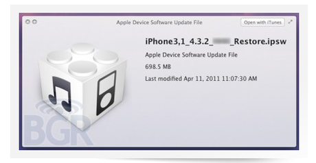 Il sito BGR conferma il rilascio a breve di iOS 4.3.2, ecco le novità!!