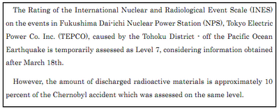 Fukushima sale al livello 7 della scala INES come Chernobyl