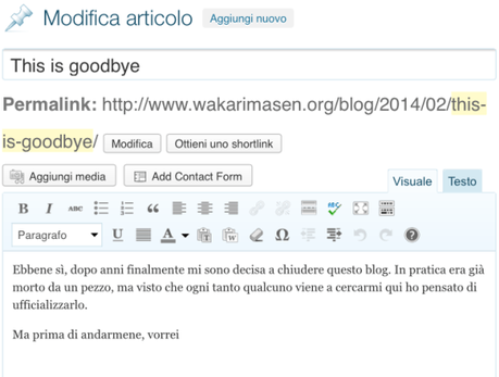 This is goodbye Goodbye?
