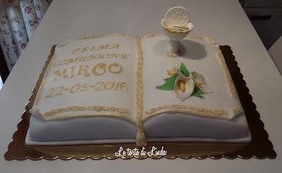 Torta libro Prima Comunione Torta libro Prima Comunione
