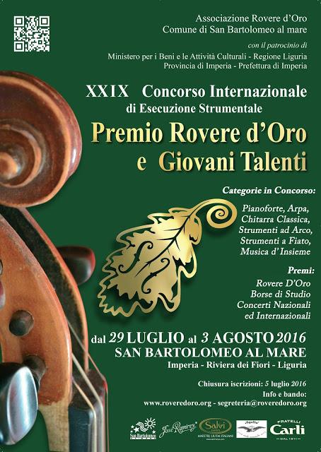 XXIX International Competition of Music Performance ”Rovere D'Oro” XXIX International Competition of Music Performance ”Rovere D'Oro”